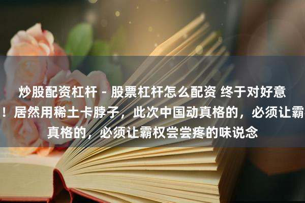 炒股配资杠杆 - 股票杠杆怎么配资 终于对好意思国军工下重手了！居然用稀土卡脖子，此次中国动真格的，必须让霸权尝尝疼的味说念