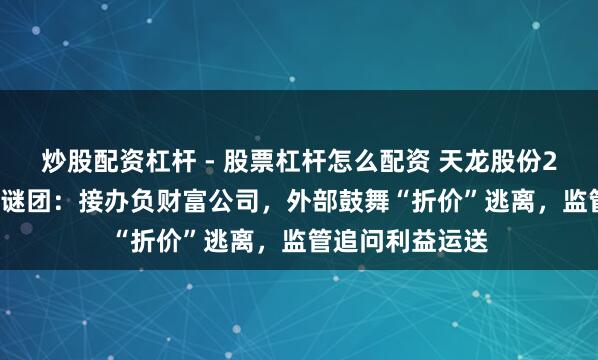 炒股配资杠杆 - 股票杠杆怎么配资 天龙股份2.32亿跨界收购谜团：接办负财富公司，外部鼓舞“折价”逃离，监管追问利益运送