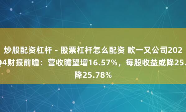 炒股配资杠杆 - 股票杠杆怎么配资 欧一又公司2025年Q4财报前瞻：营收瞻望增16.57%，每股收益或降25.78%
